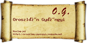Oroszlán Gyöngyi névjegykártya