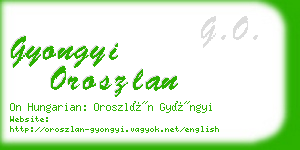 gyongyi oroszlan business card